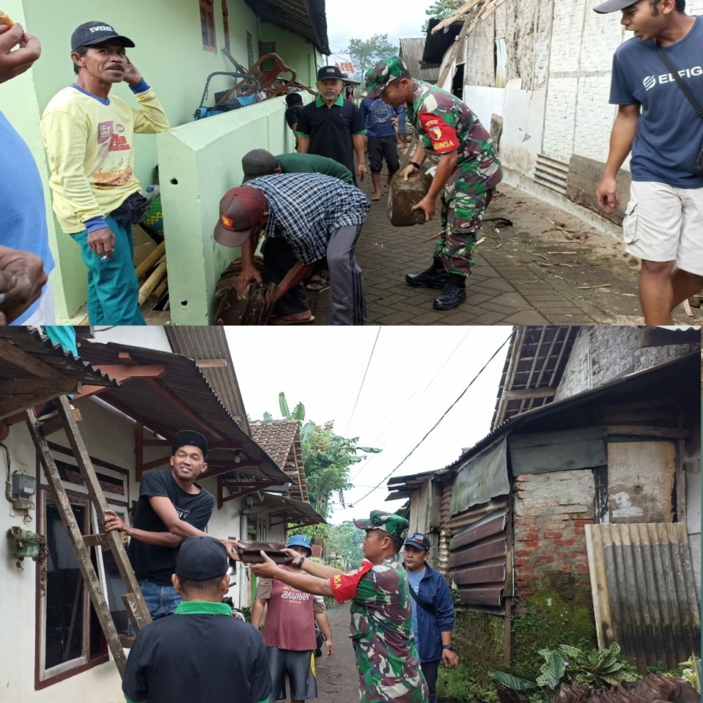 Babinsa Kalibaru Kulon Sinergi Warga Kampung Sido Mulyo Benahi Rumah Lansia Tak Layak&nbsp;Huni